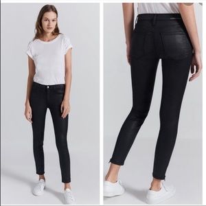 Current/Elliott black coated stiletto skinny jean